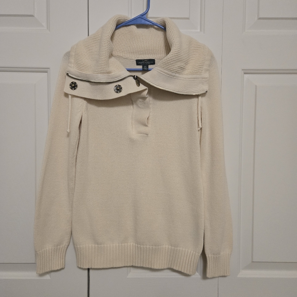 Lauren Ralph Lauren Off-White Cowl Neck Sweater